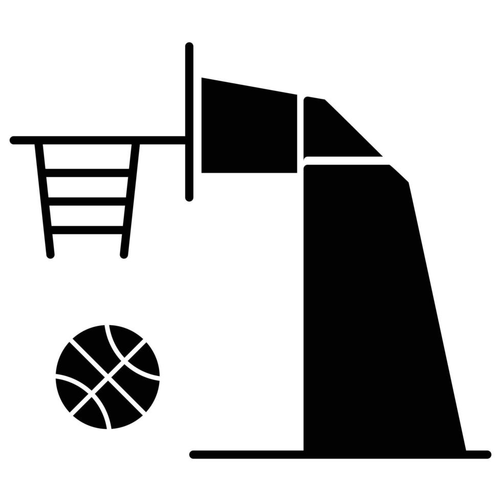 puesto de baloncesto, tema de baloncesto icono de estilo sólido vector