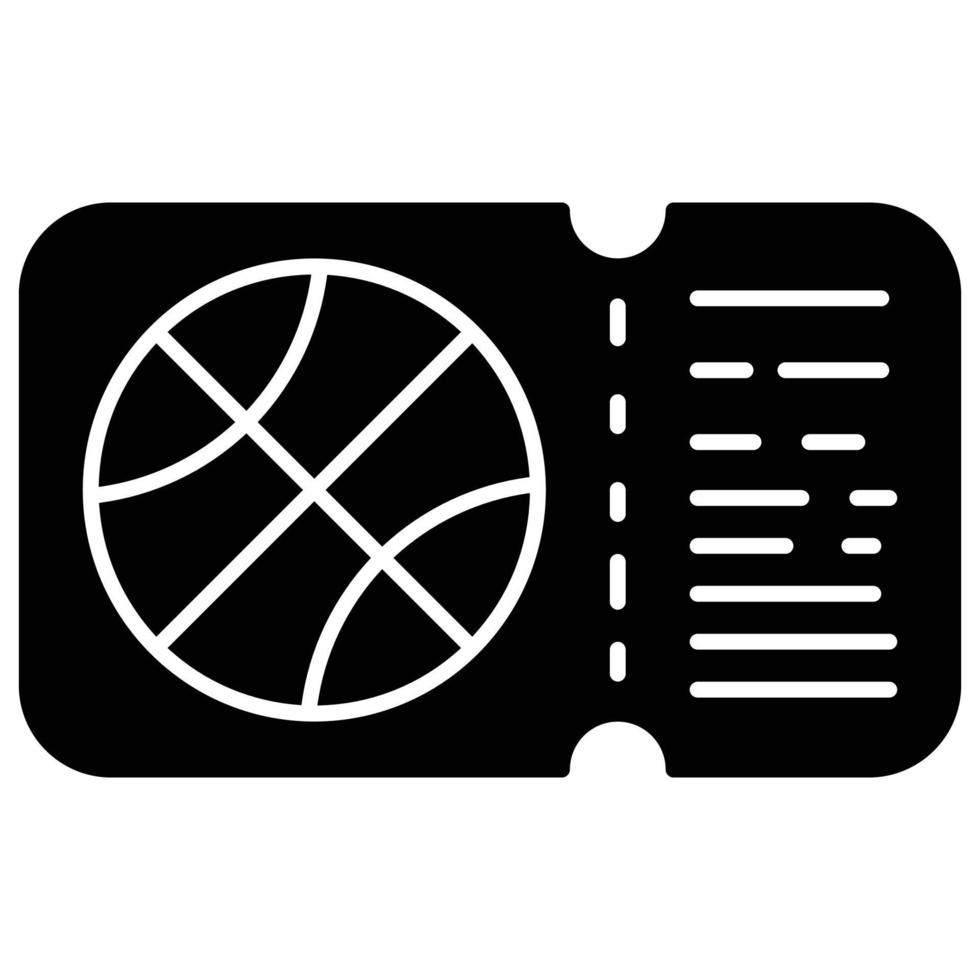 icono de boleto, tema de baloncesto vector