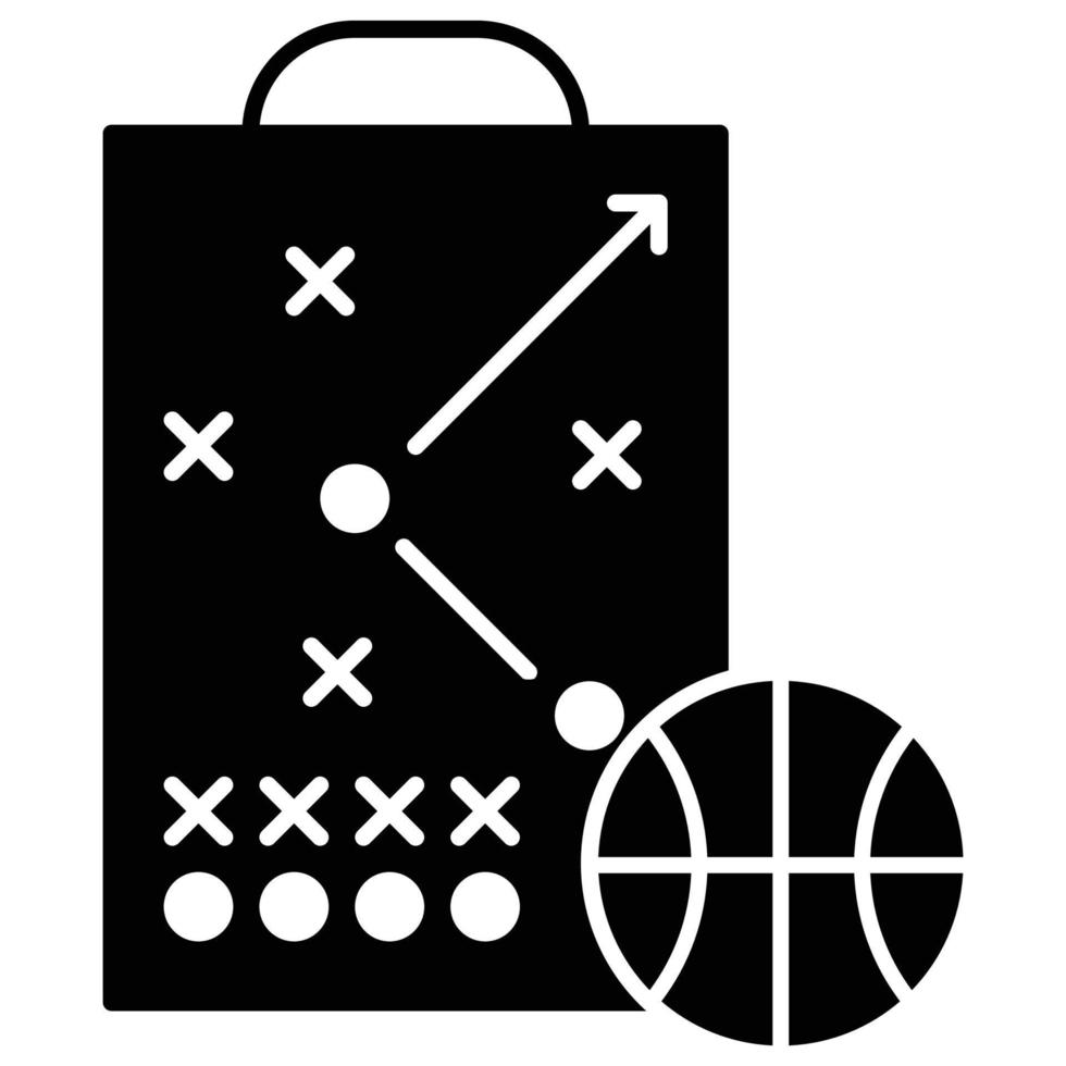 icono de tablero de presentación, tema de baloncesto vector