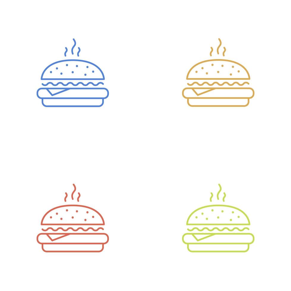 conjunto de íconos de hamburguesas aisladas en el fondo blanco. ilustración vectorial logotipo de comida rápida vector