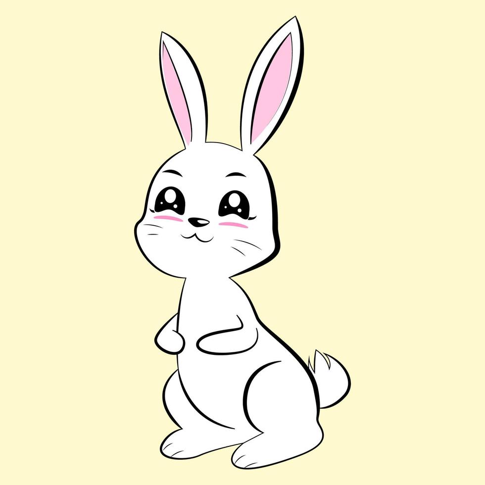 Cute rabbit character design vector