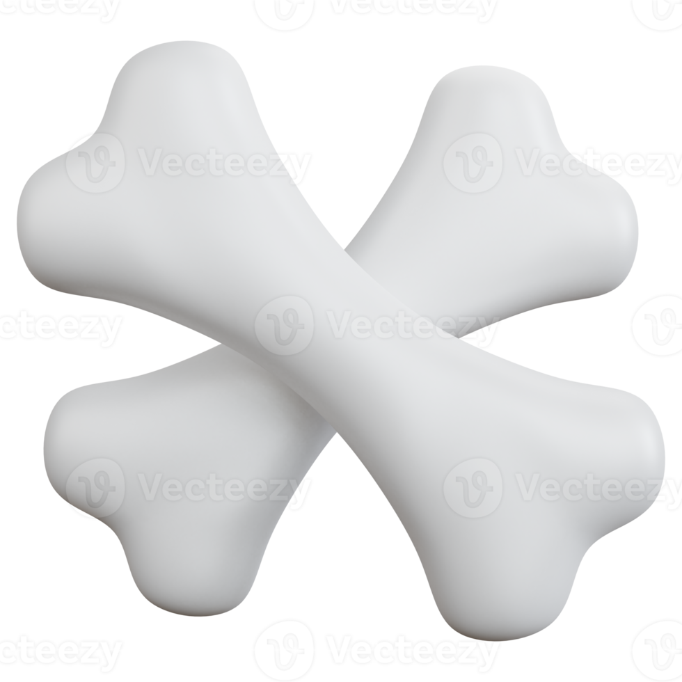 3d rendering two crossbones isolated png