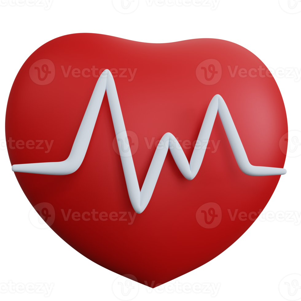 3d rendering heart rate isolated png