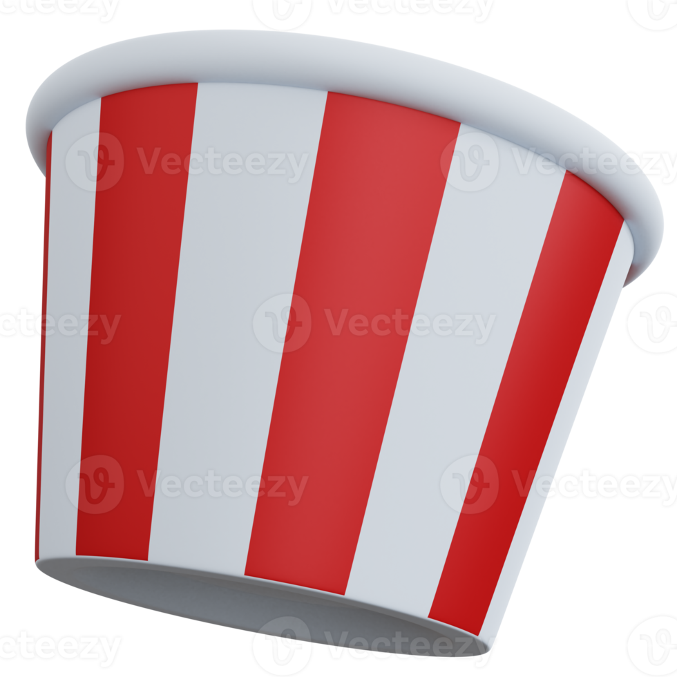 3d rendering floating bucket food isolated png