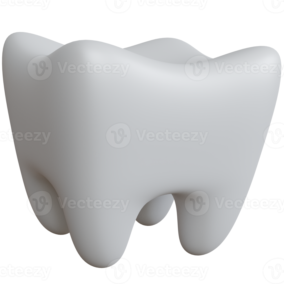 3d rendering white tooth isolated png