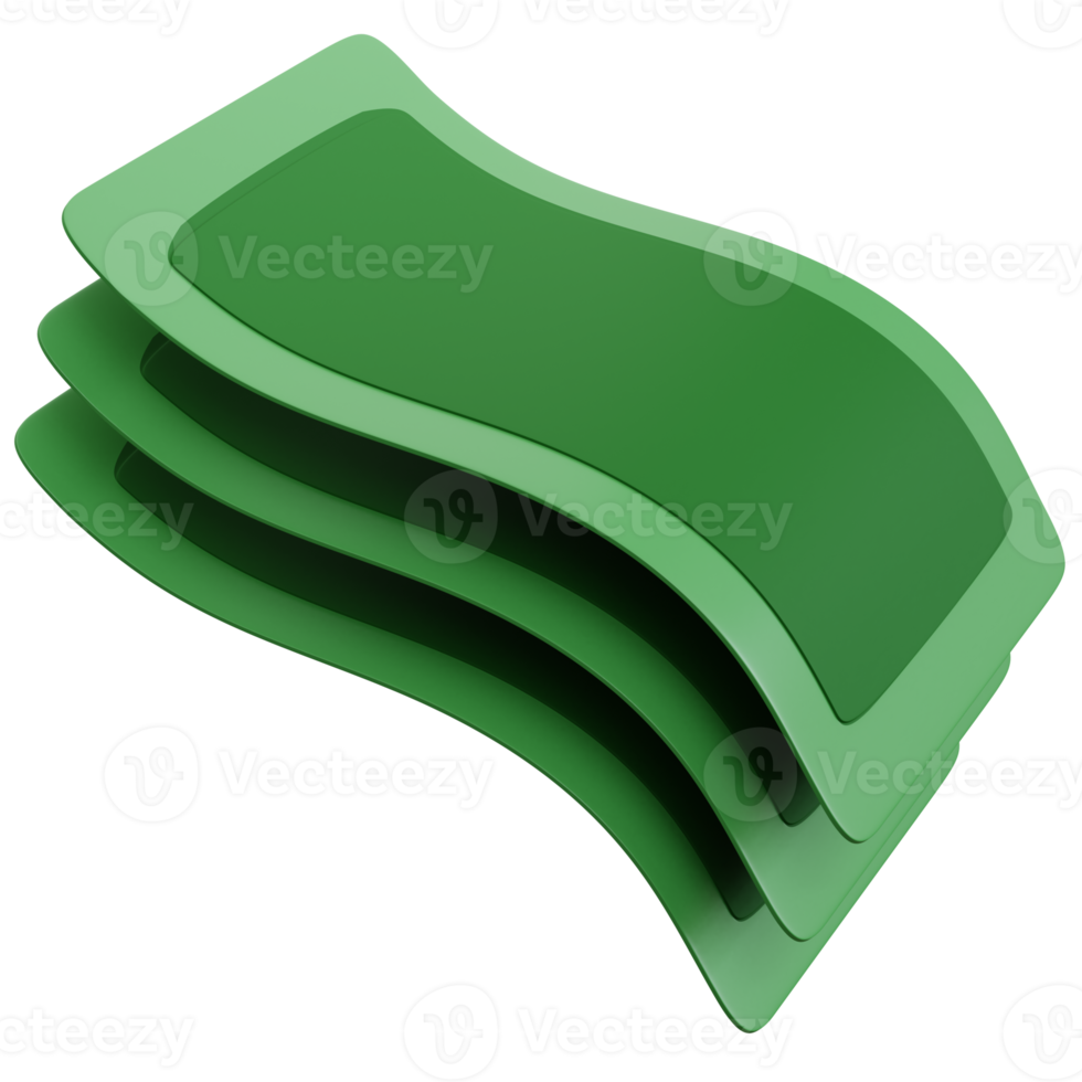 3d rendering floating banknotes isolated png