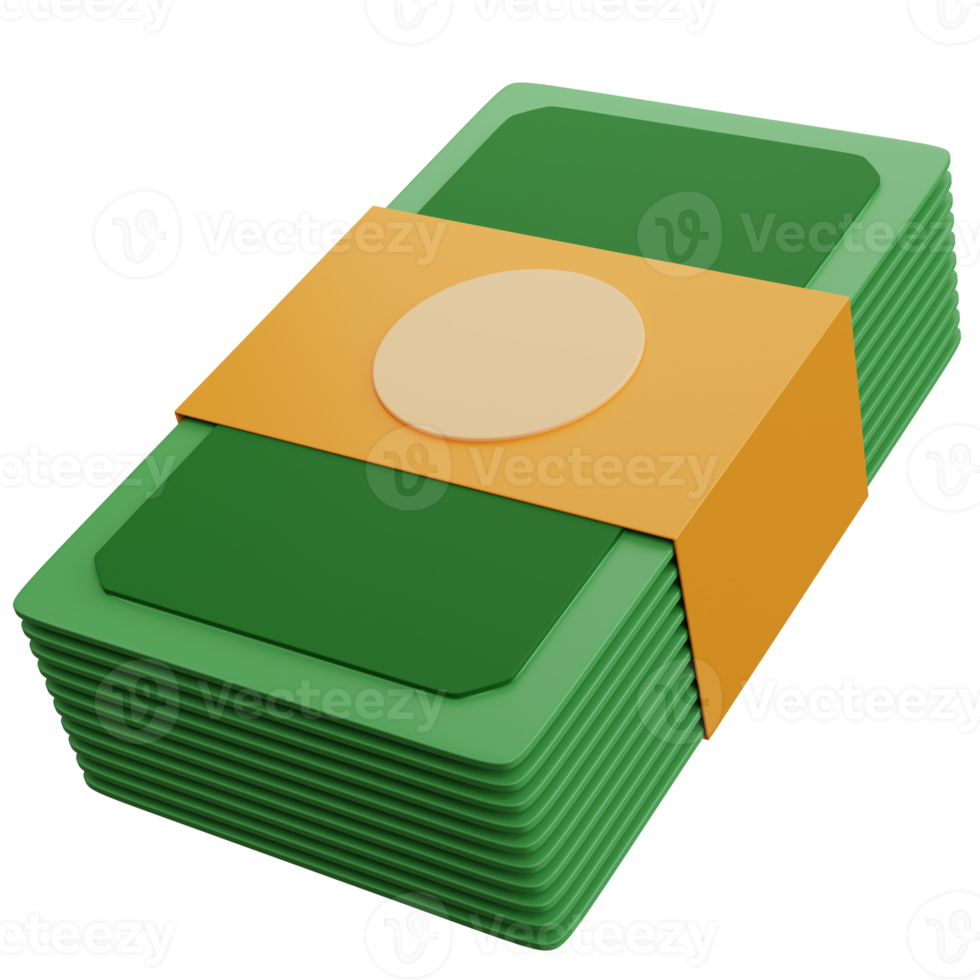3d rendering money isolated png