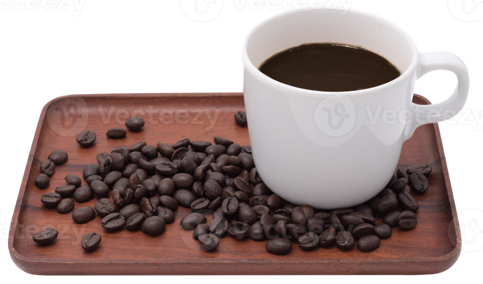 Coffee cup and coffee beans isolated png