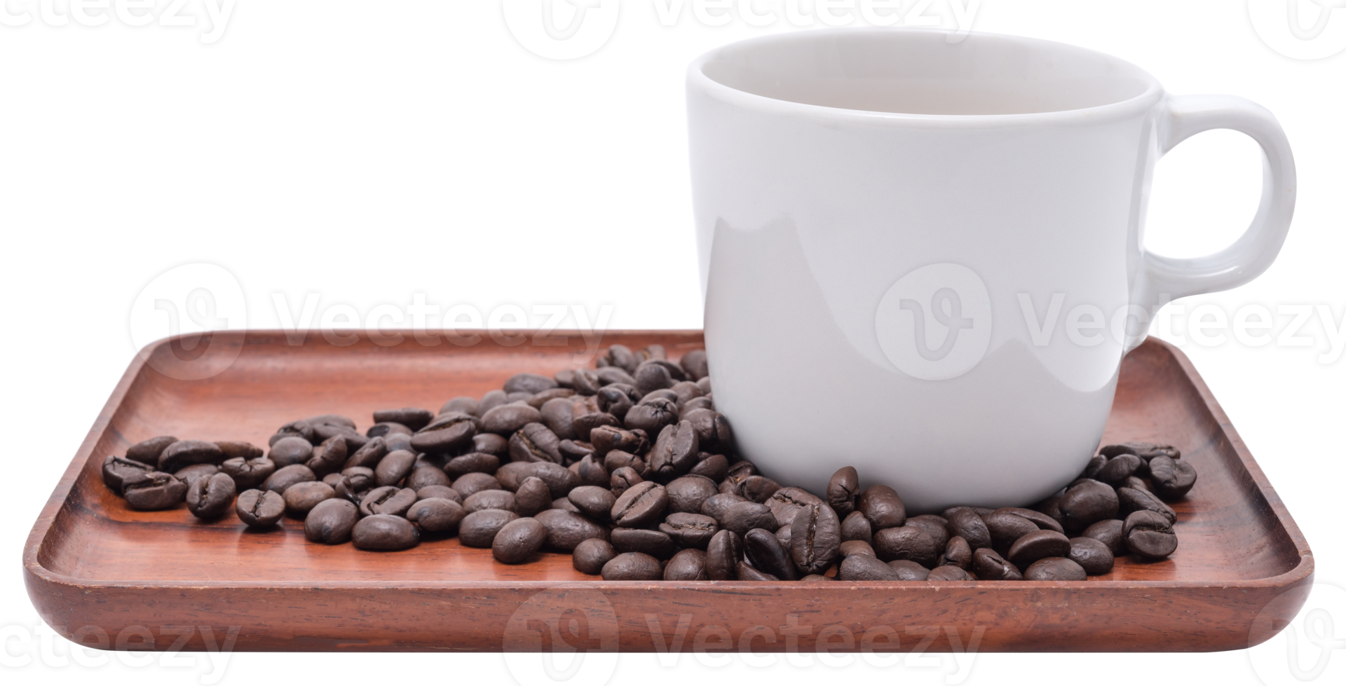 Coffee cup and coffee beans isolated png