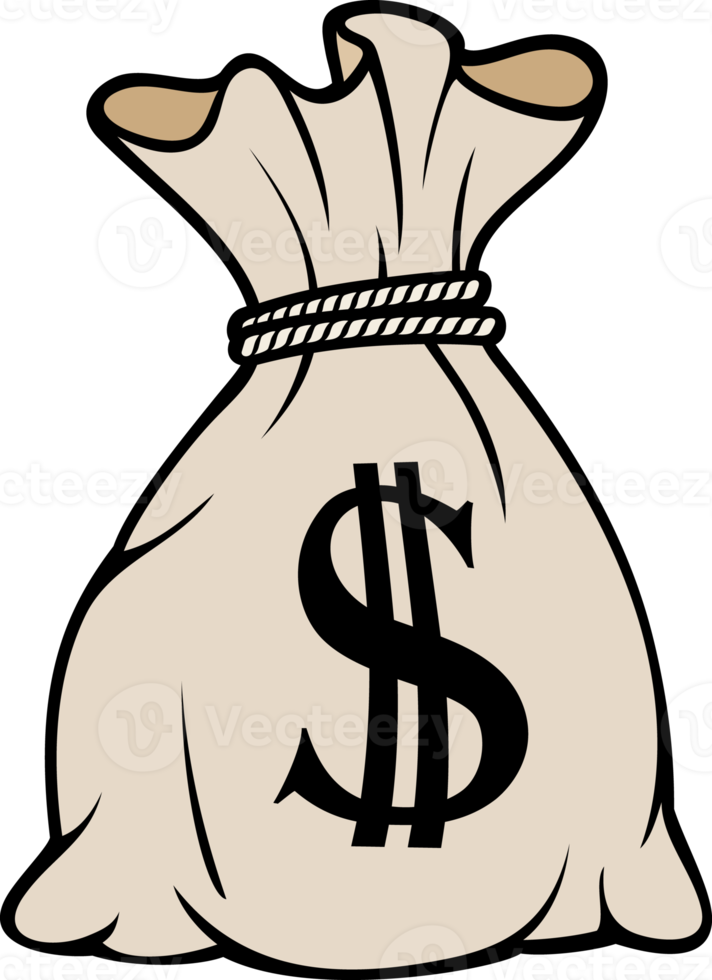bolsa de dinero con ilustración de signo de dólar png