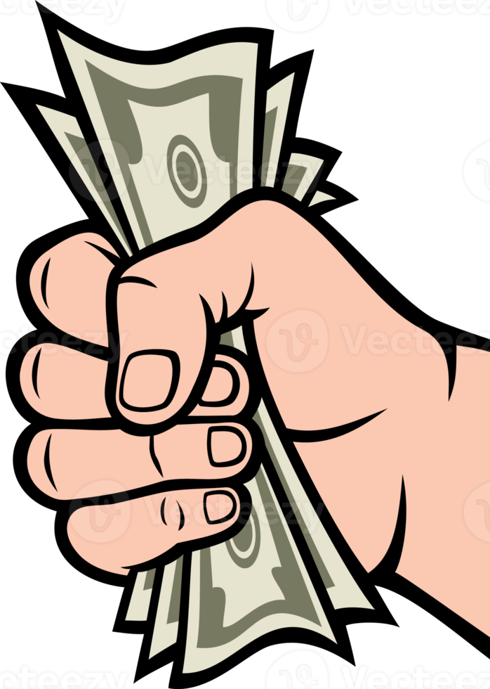 hand- met geld illustratie png