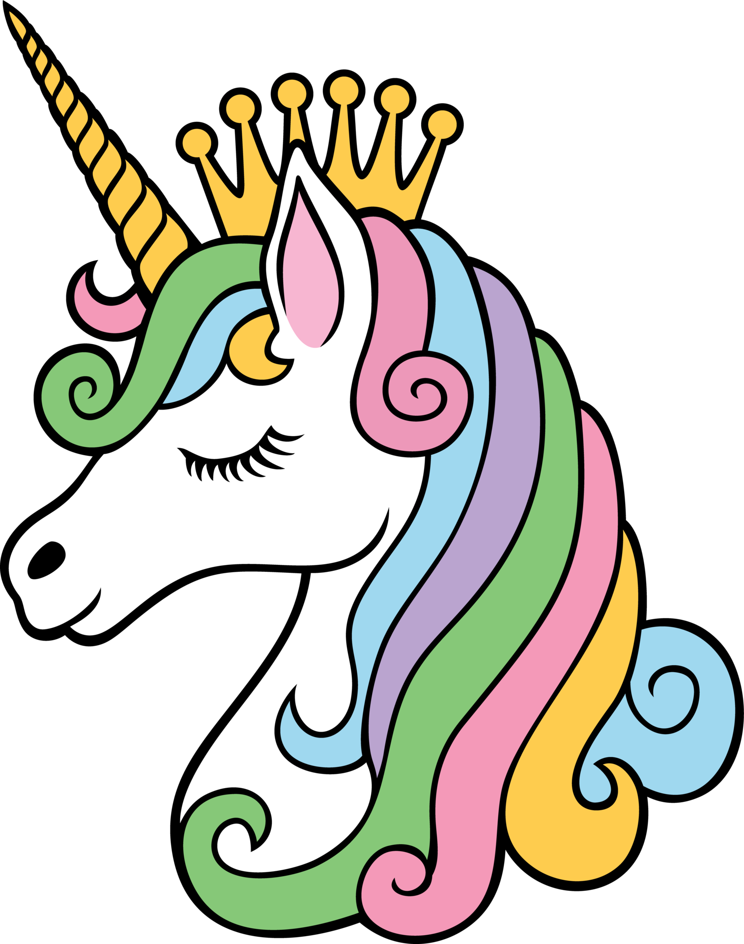 Unicorn Princess With Crown Illustration 11617901 Png