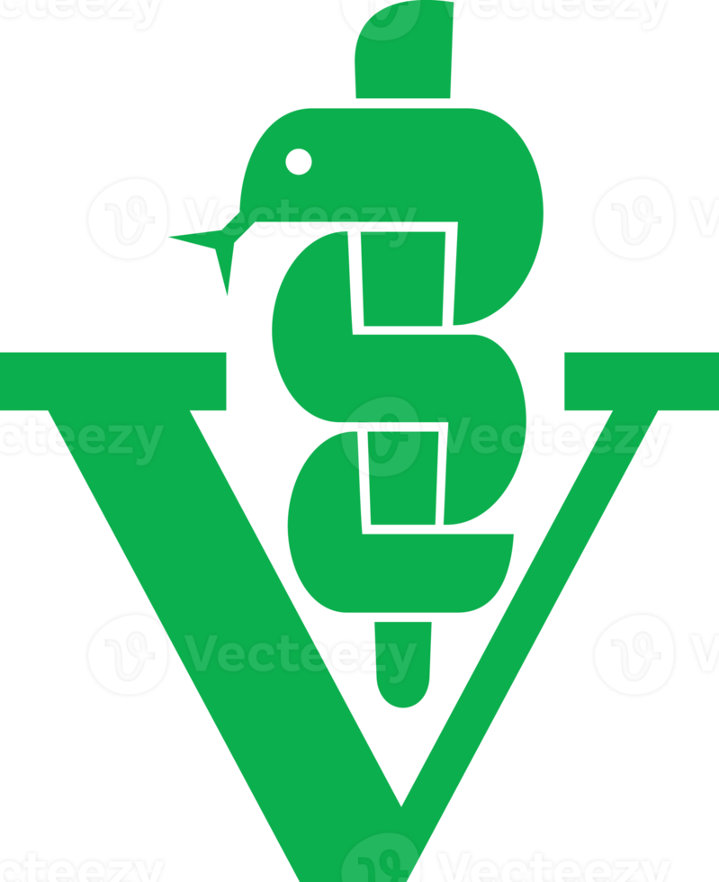 veterinair kliniek symbool - caduceus slang met stok illustratie png