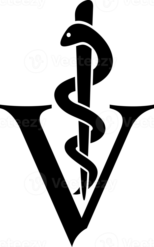 símbolo veterinário - cobra caduceu com ilustração de vara png