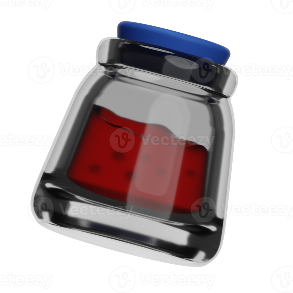 3D Jam glass bottle illustration png