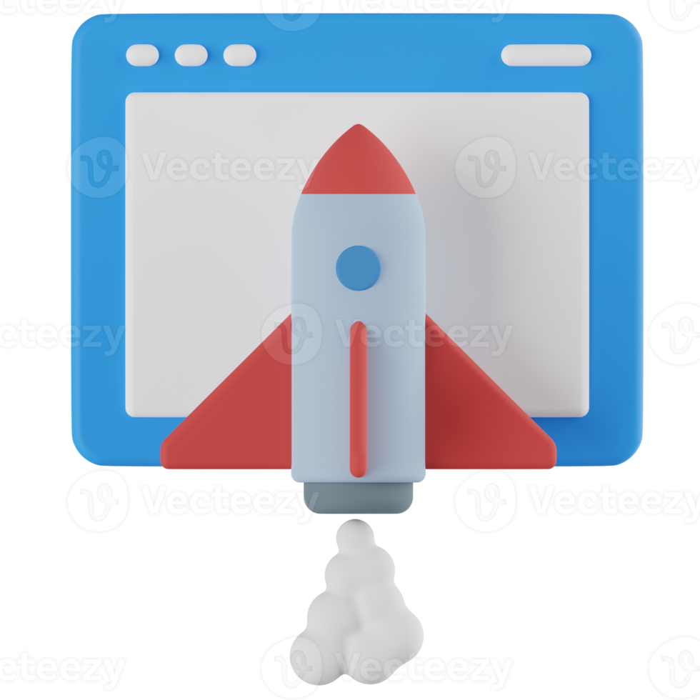 Web Startup 3D Illustration png