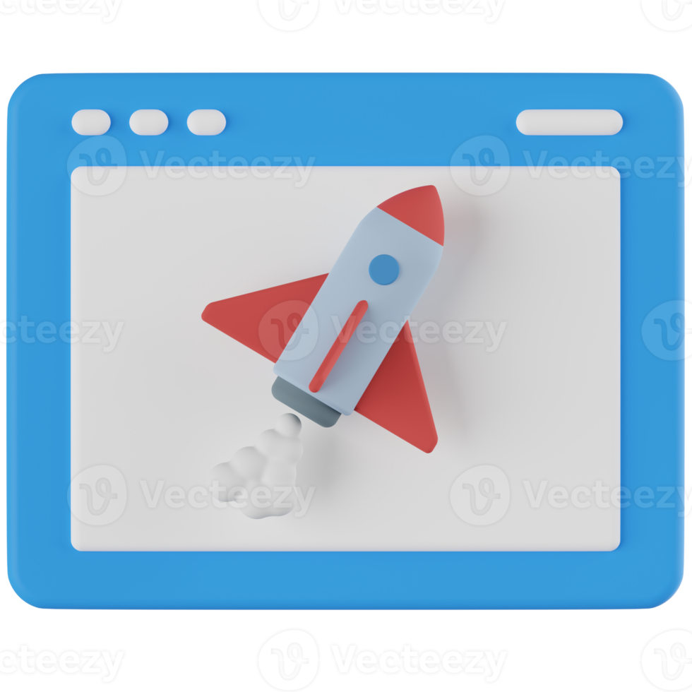 Web Startup 3D Illustration png