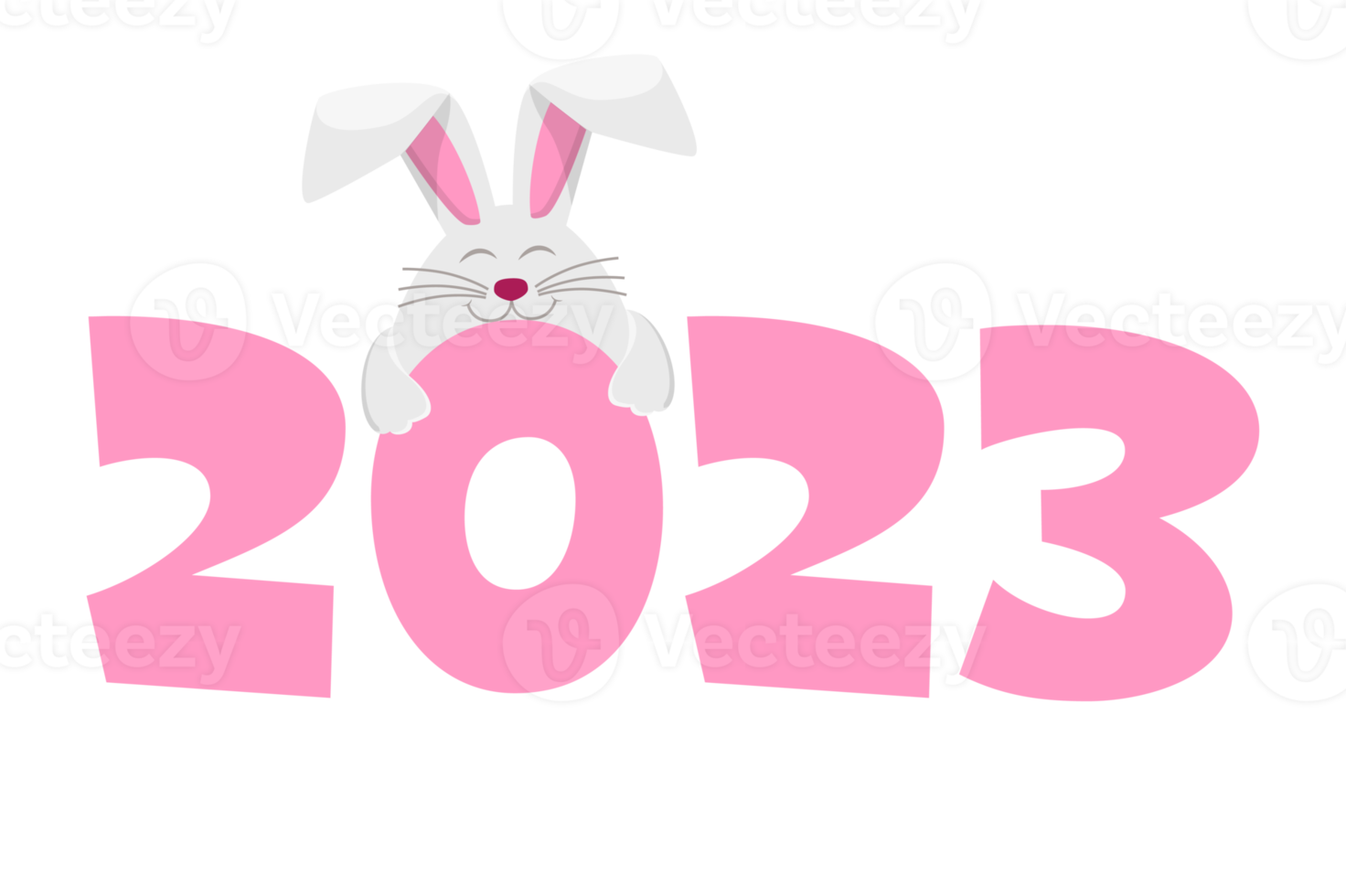 feliz ano novo 2023, zodíaco coelho. modelo de cartão de saudação. png