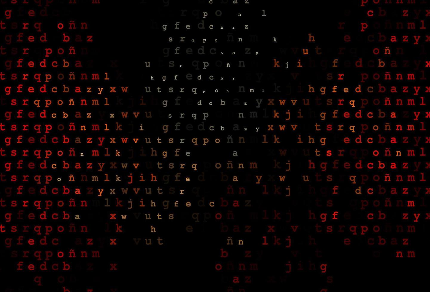 Dark red, yellow vector template with isolated letters.