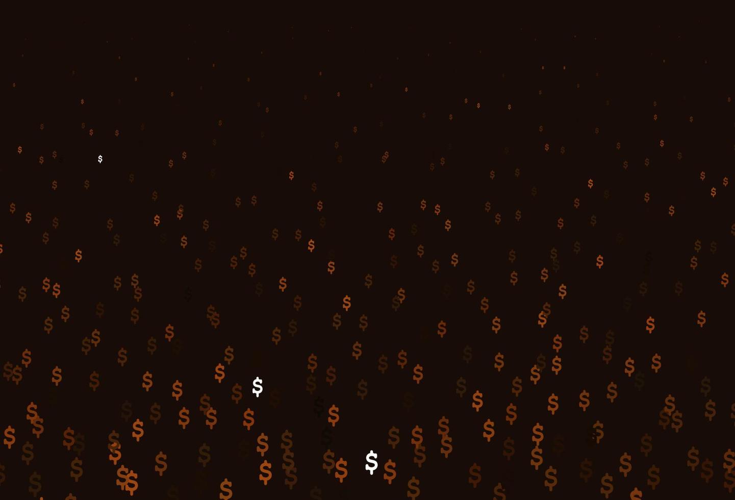 Dark Yellow, Orange vector background with Dollar.