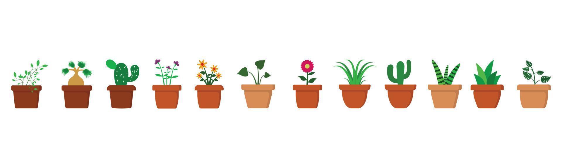 ilustración de vector de plantilla de diseño de conjunto de iconos de plantas de casa