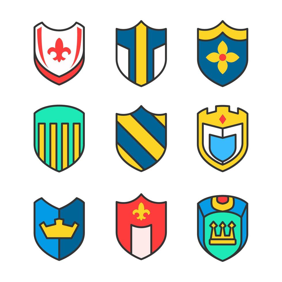 Outline Shield Icon Collections vector