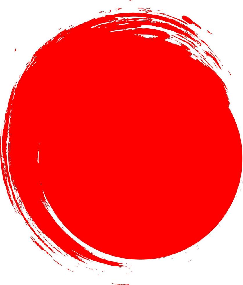 Red circle painted with brush on white background. Vector. vector