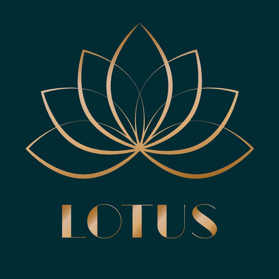 Premium Vector | Golden lotus flower logo template