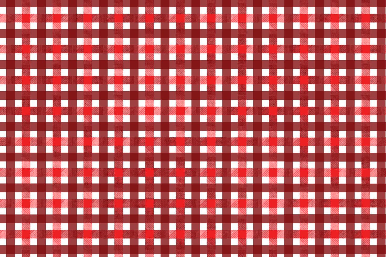 Fabric pattern vector with lines and square tartan shapes. Seamless clothing pattern design with red and white color stripes. Endless gingham plaid pattern vector for bed sheets or shirts.