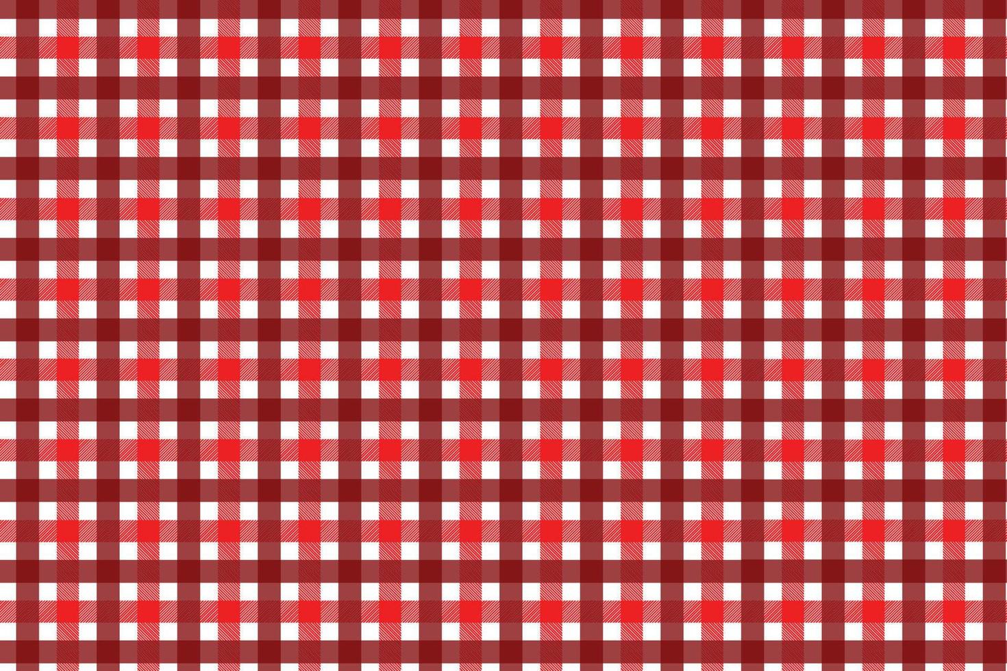 Fabric pattern vector with lines and square tartan shapes. Seamless clothing pattern design with red and white color stripes. Endless gingham plaid pattern vector for bed sheets or shirts.