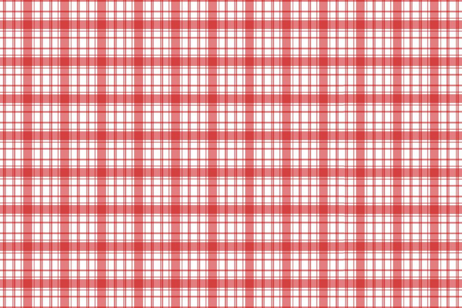 Seamless tartan pattern with white and red stripes for shirts or bed sheets. Endless gingham plaid pattern vector on a white background. Minimalist plaid pattern background design for scarves.