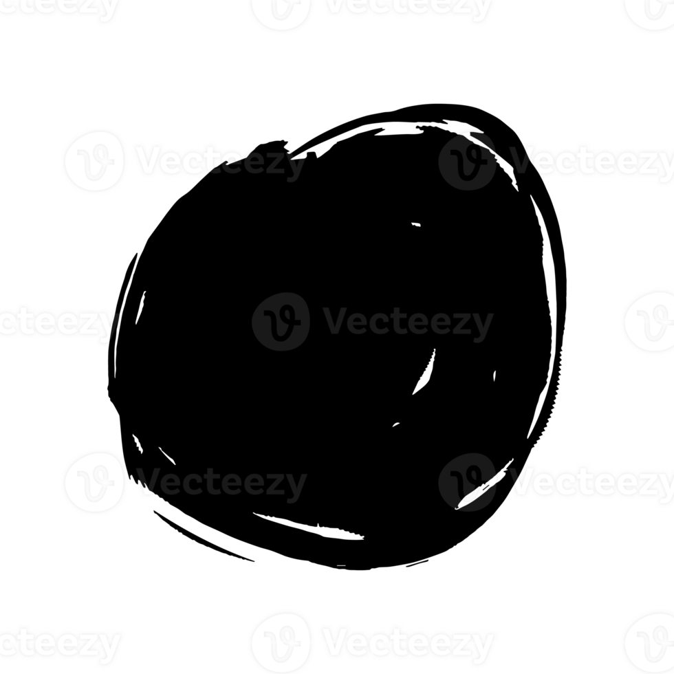 forma de círculo em traços de tinta preta para elemento de design. elementos de design gráfico para o terço inferior, efeito de texto, sobreposição de fotos, etc. pinceladas abstratas de estilo chinês png