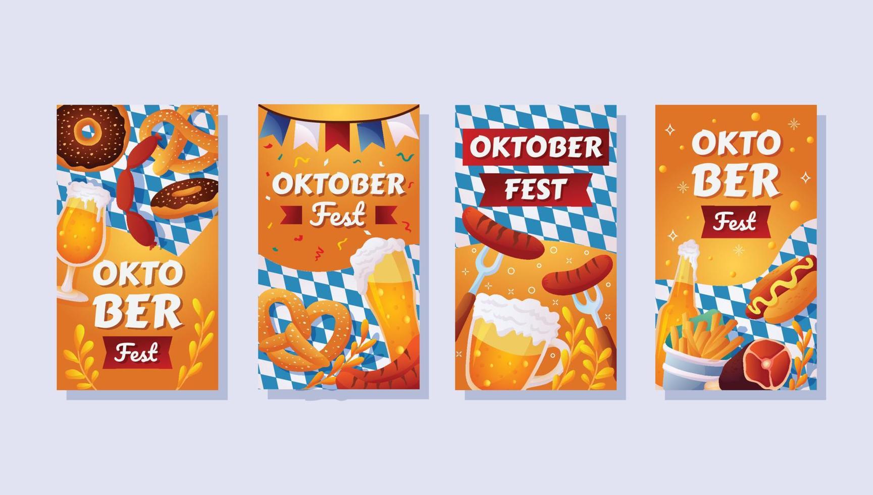 Oktoberfest Food Social Media Template vector