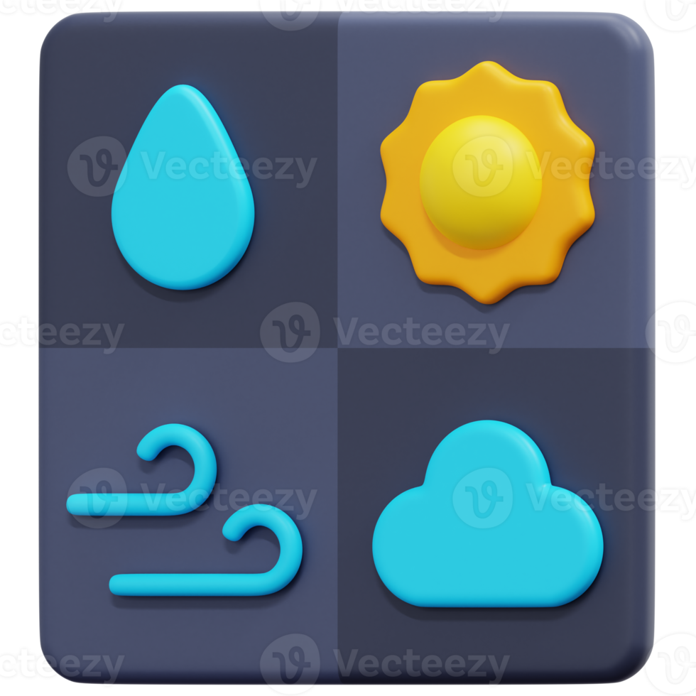 weather forecast 3d render icon illustration png