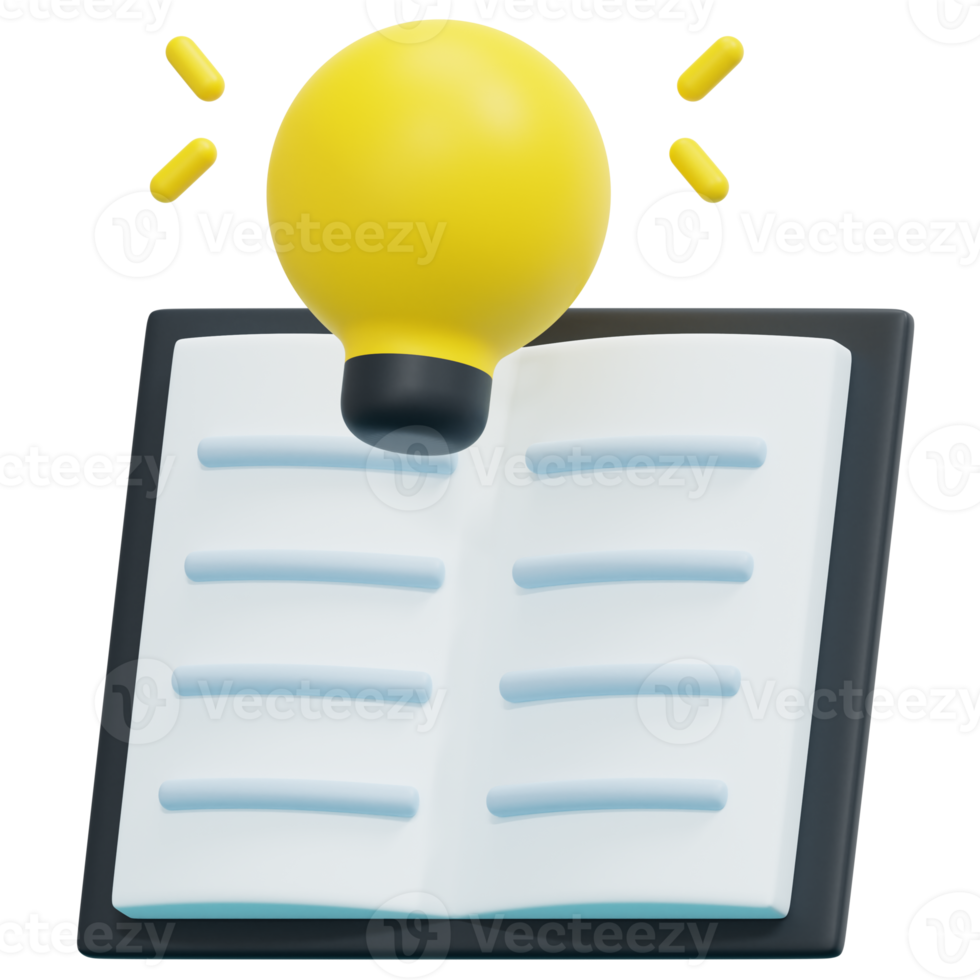 learning 3d render icon illustration png