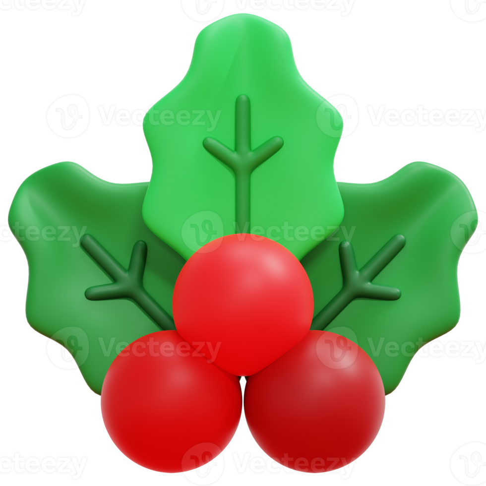 mistletoe 3d render icon illustration png