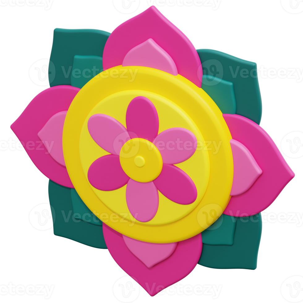 rangoli 3d render icon illustration png