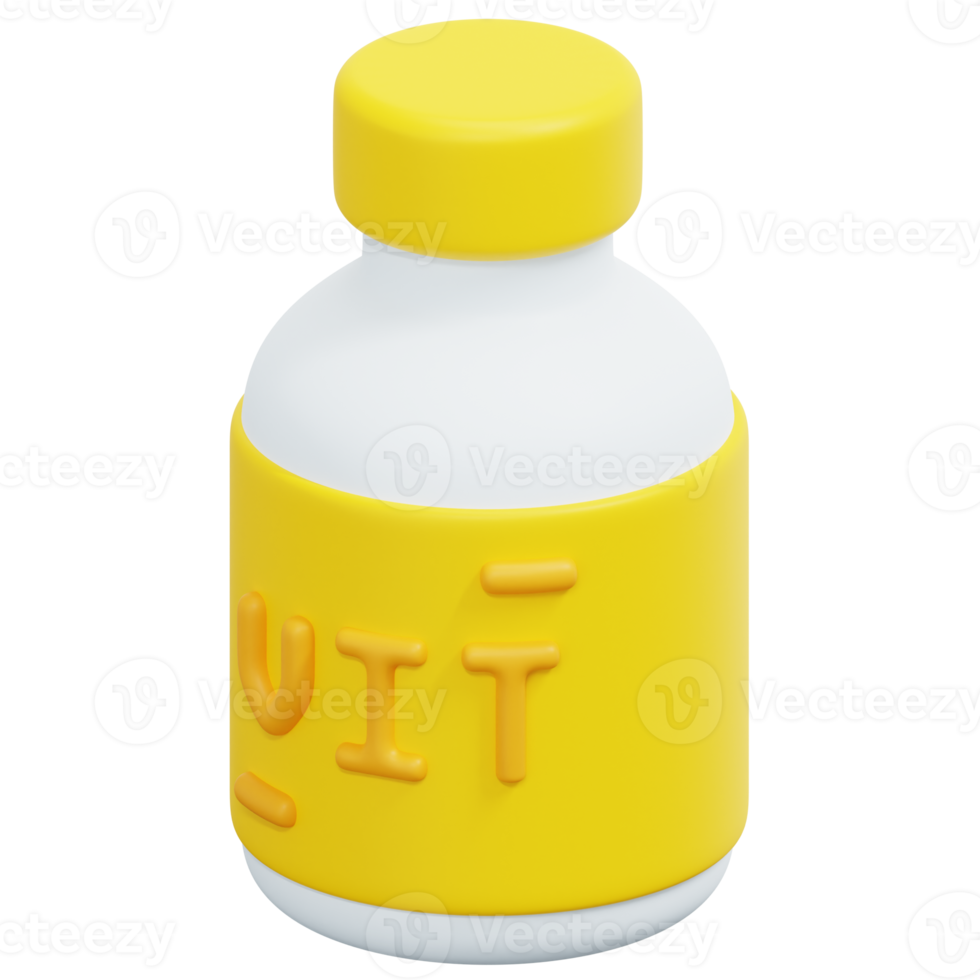 ilustración de icono de render 3d de vitamina png