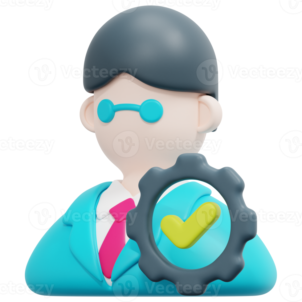 manager 3d render icon illustration png