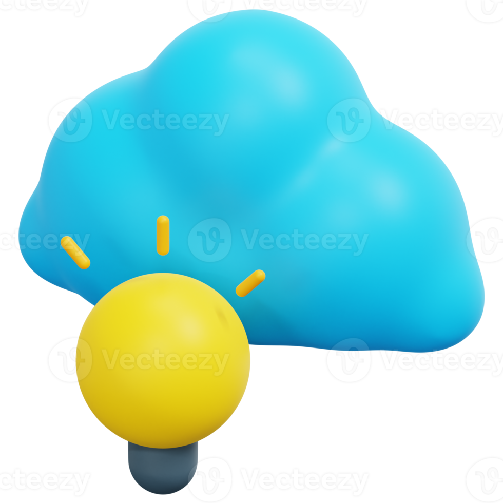 creative cloud 3d render icon illustration png