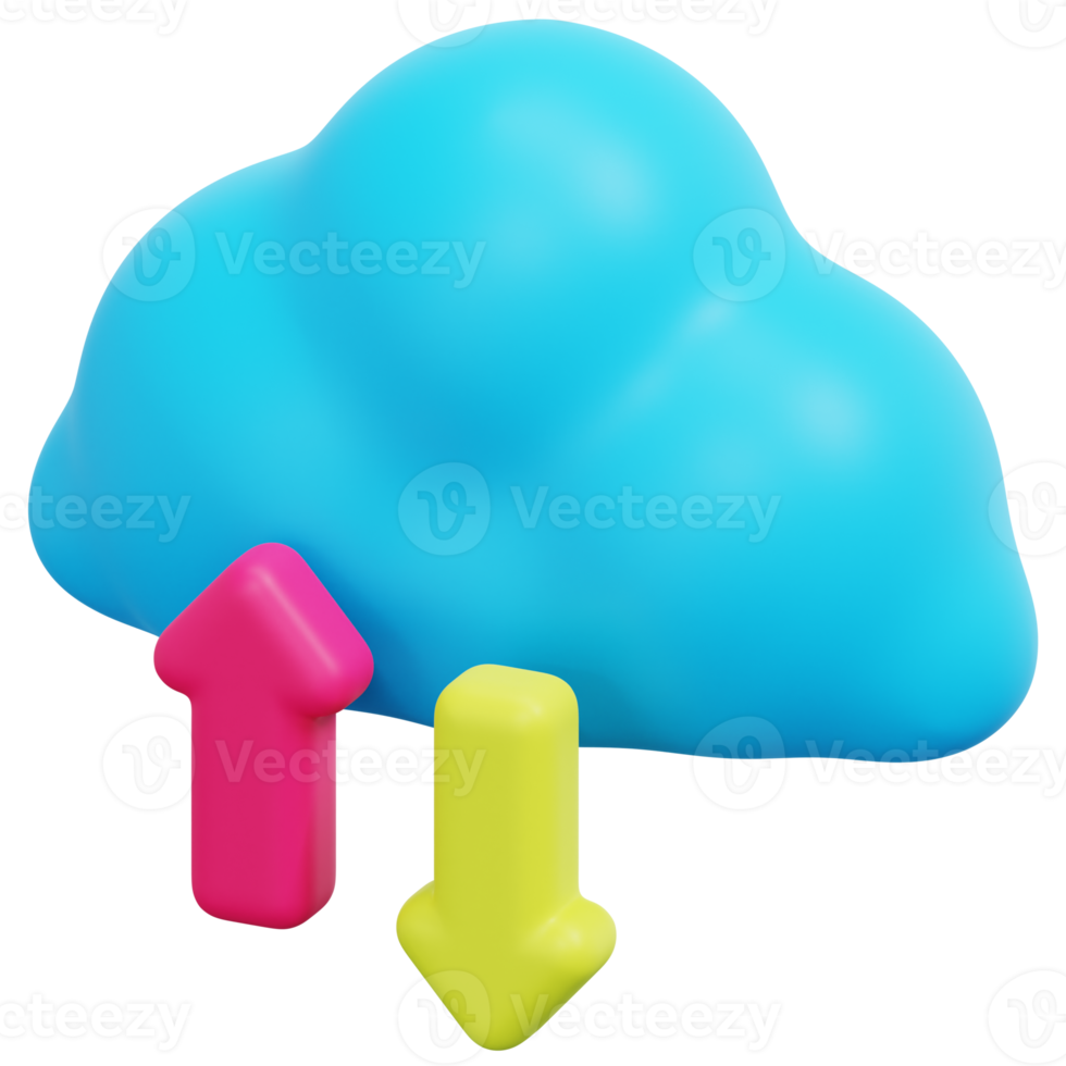 cloud computing 3d render icon illustration png