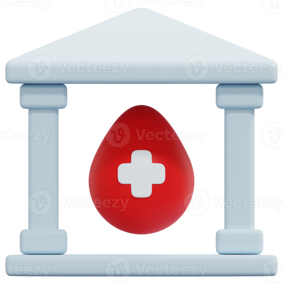 bloed bank 3d geven icoon illustratie png