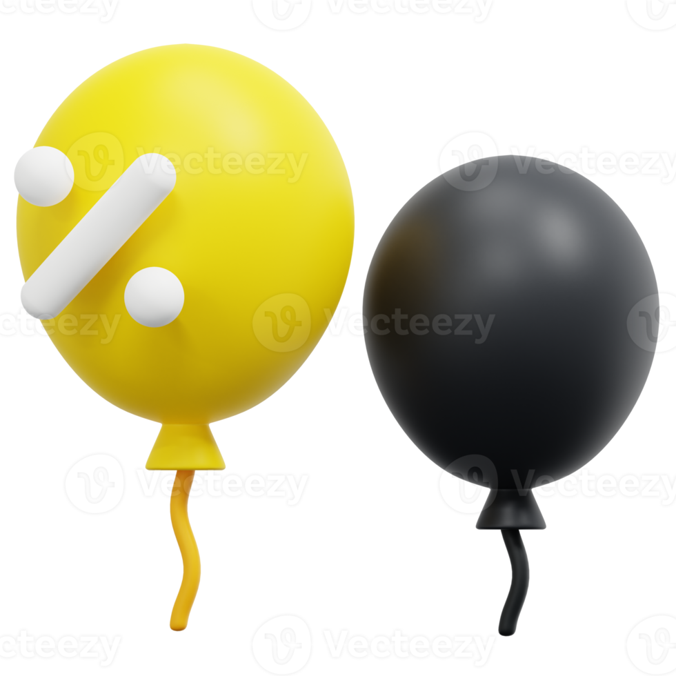 Desconto ilustração de ícone de renderização 3d de balões png