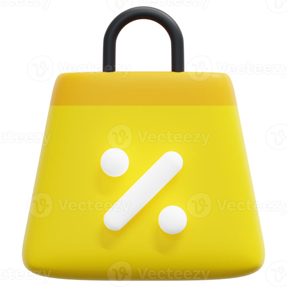 shopping bag 3d render icon illustration png