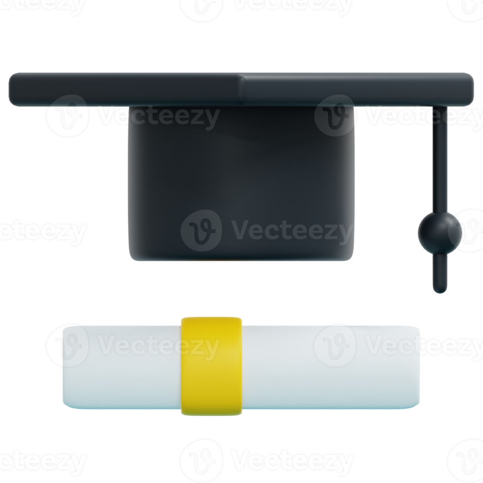 graduation 3d render icon illustration png