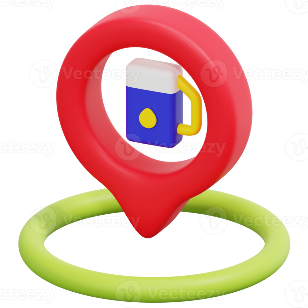 petrol station 3d render icon illustration png
