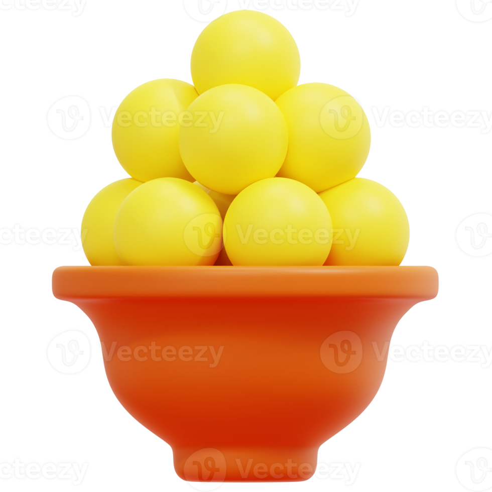 laddu 3d render icon illustration png