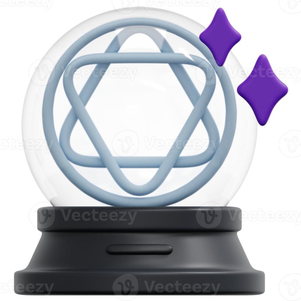 crystal ball 3d render icon illustration png