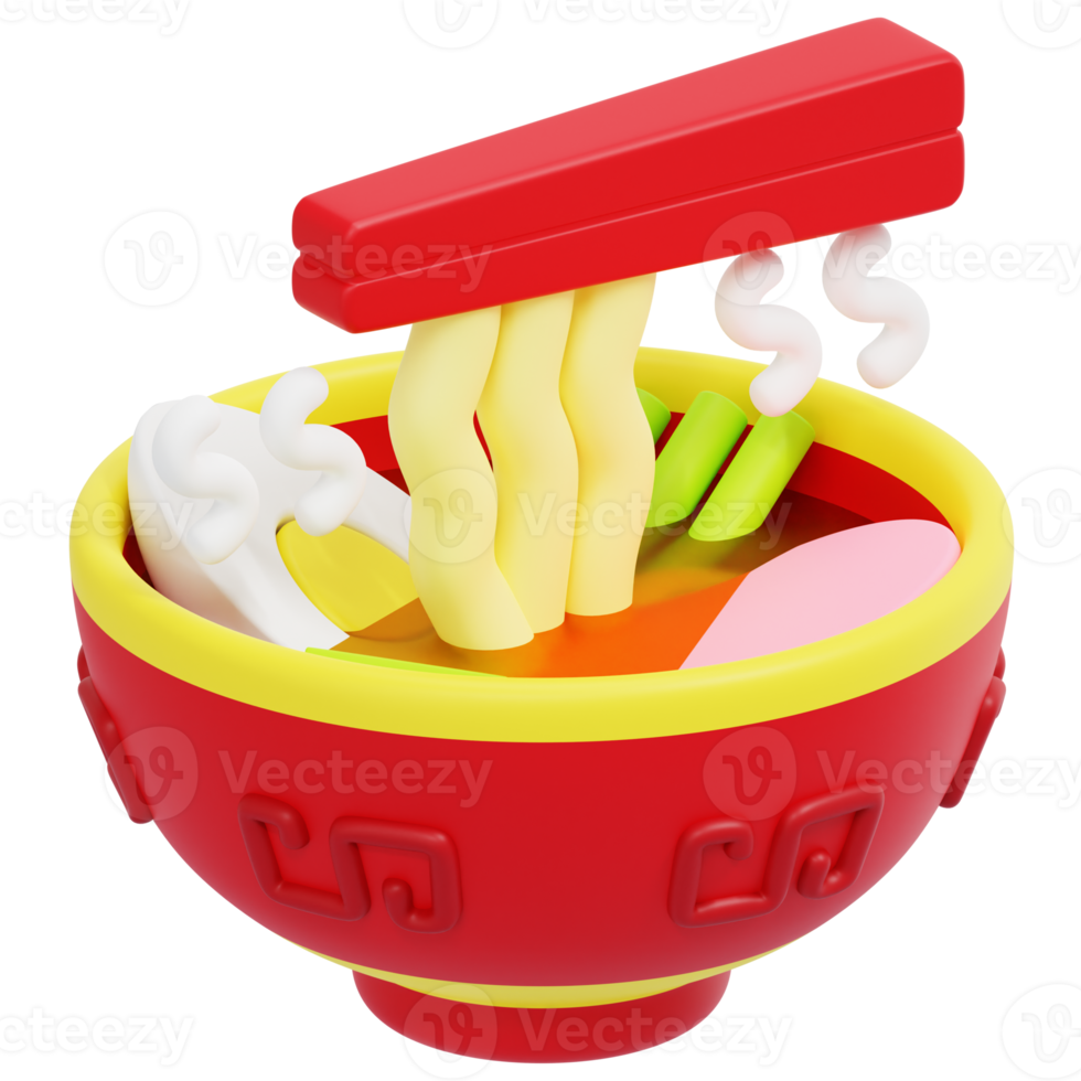 noodles 3d render icon illustration png