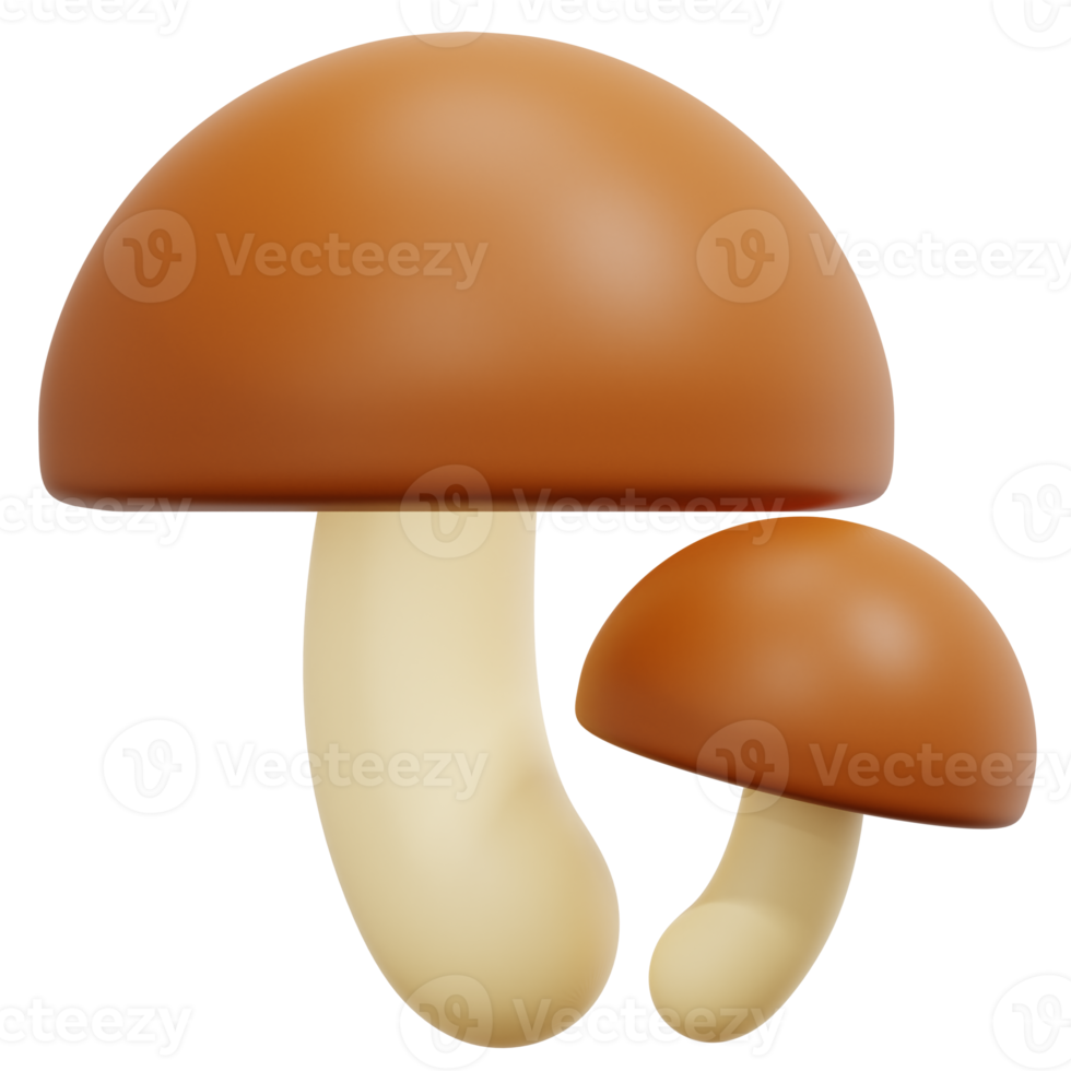 mushroom 3d render icon illustration png